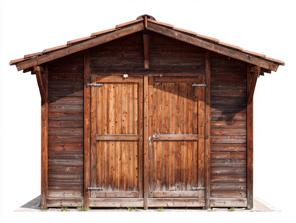 Abri de jardin en bois 300x220x235 cm - brun - rangement extérieur - toit à deux pentes- pour jardin