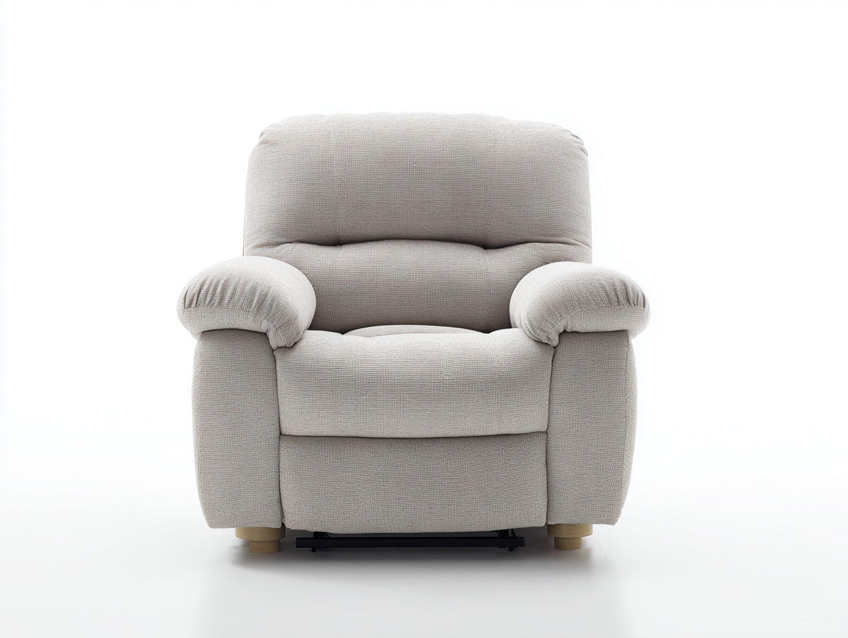 Fauteuil relax en tissu polyester 93x87x101 cm - gris clair - design contemporain - pour salon