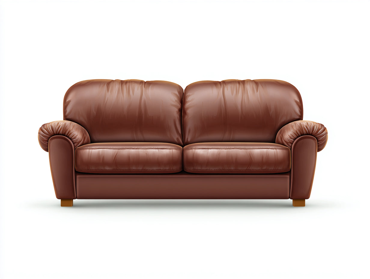 Canapé 2 places en cuir synthétique 172x89x87 cm - brun - pour salon - style classique