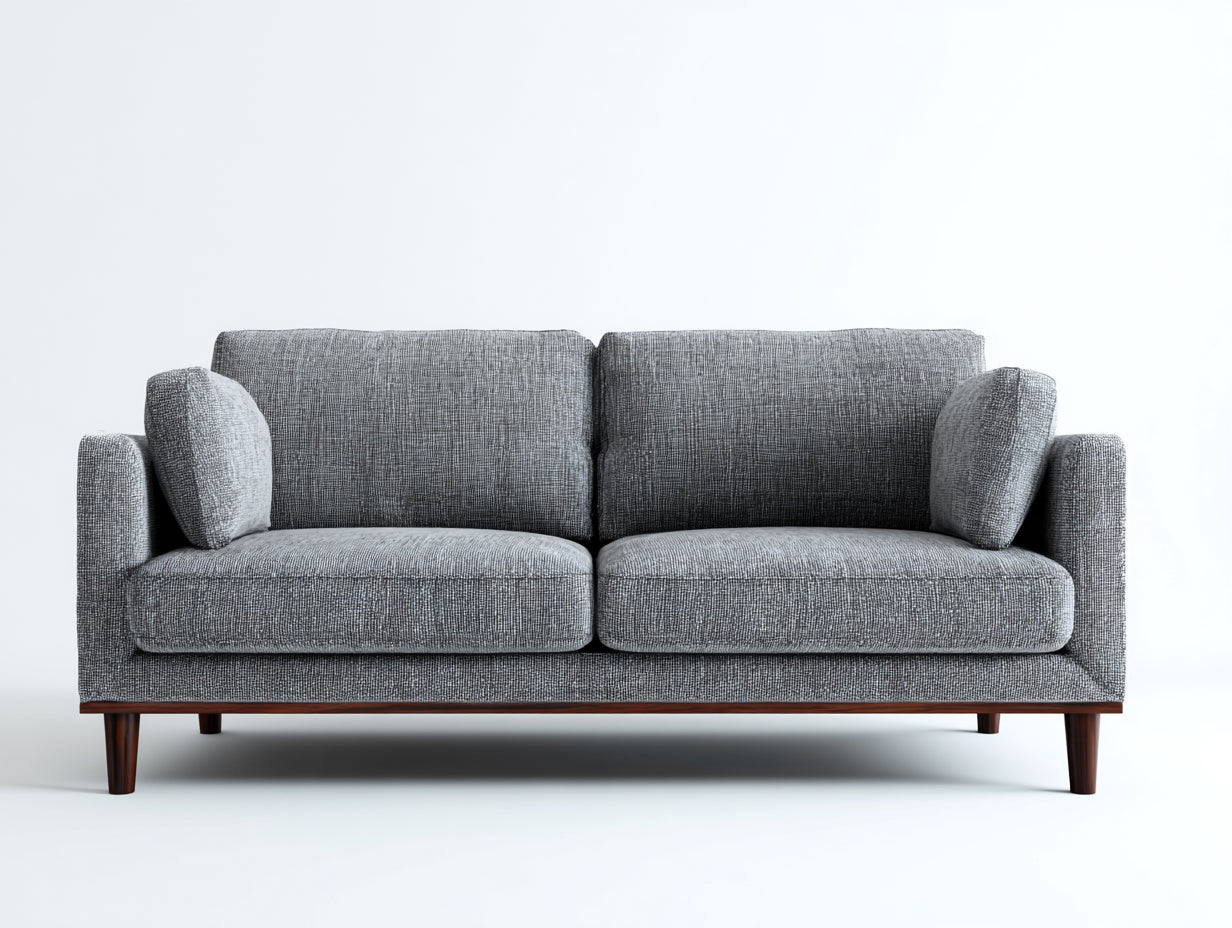 Canapé 2 places en tissu 168x84x82 cm - gris - design moderne - pour salon