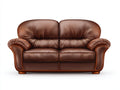 Canapé 2 places en cuir véritable 170x90x88 cm - brun - pour salon - style classique