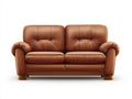 Canapé 2 places aspect cuir 162x87x85 cm - brun cognac - style classique - pour salon