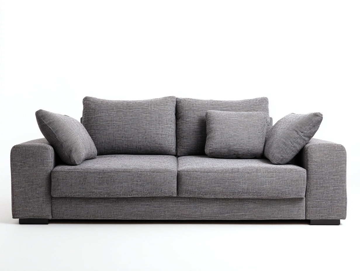 Canapé 2 places en tissu 170x86x80 cm - gris - design moderne - pour salon