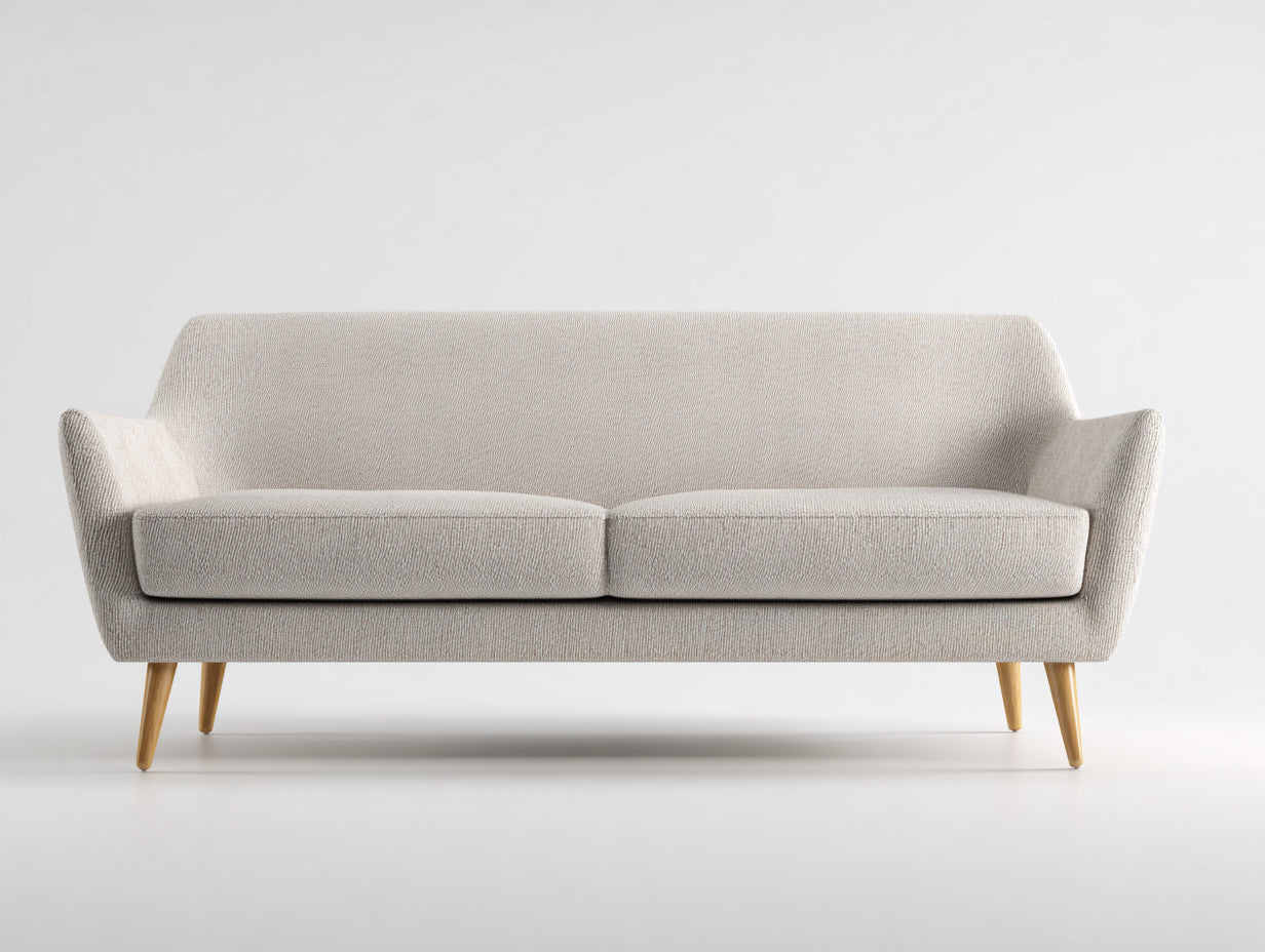 Canapé 2 places en tissu 176x82x78 cm - beige clair - pour salon - design moderne