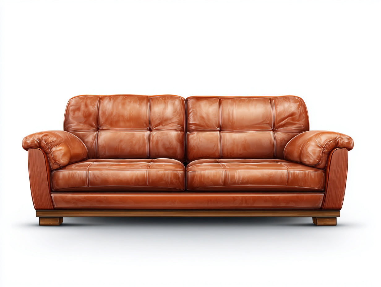 Canapé 2 places en cuir véritable 175x88x86 cm - brun - pour salon - style classique