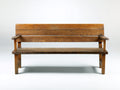 Banc de jardin en bois avec accoudoirs 170x46x82 cm - brun naturel - style rustique - pour jardin
