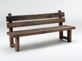 Banc de jardin en bois 168x45x80 cm - brun vieilli - style rustique - pour jardin