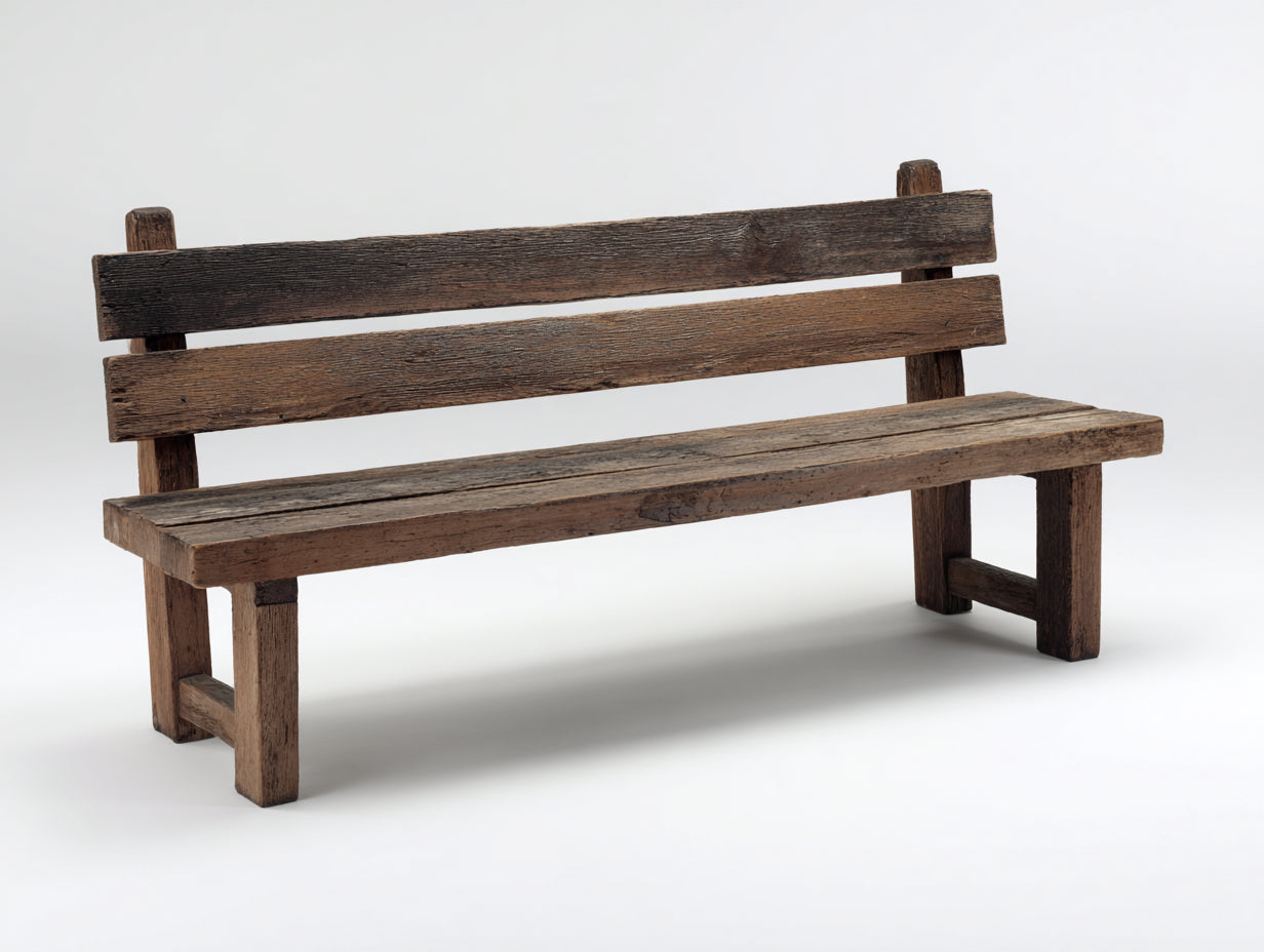 Banc de jardin en bois 168x45x80 cm - brun vieilli - style rustique - pour jardin