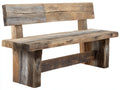 Banc de jardin en bois avec dossier 162x43x84 cm - bois vieilli - pour jardin - style rustique