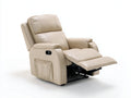 Fauteuil relax en simili cuir 99x92x106 cm - beige - design contemporain - pour salon