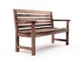 Banc de jardin en bois avec dossier et accoudoirs 155x52x88 cm - bois vieilli - pour jardin - style rustique