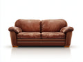 Canapé 2 places en simili cuir 160x85x83 cm - brun chaud - style classique - pour salon