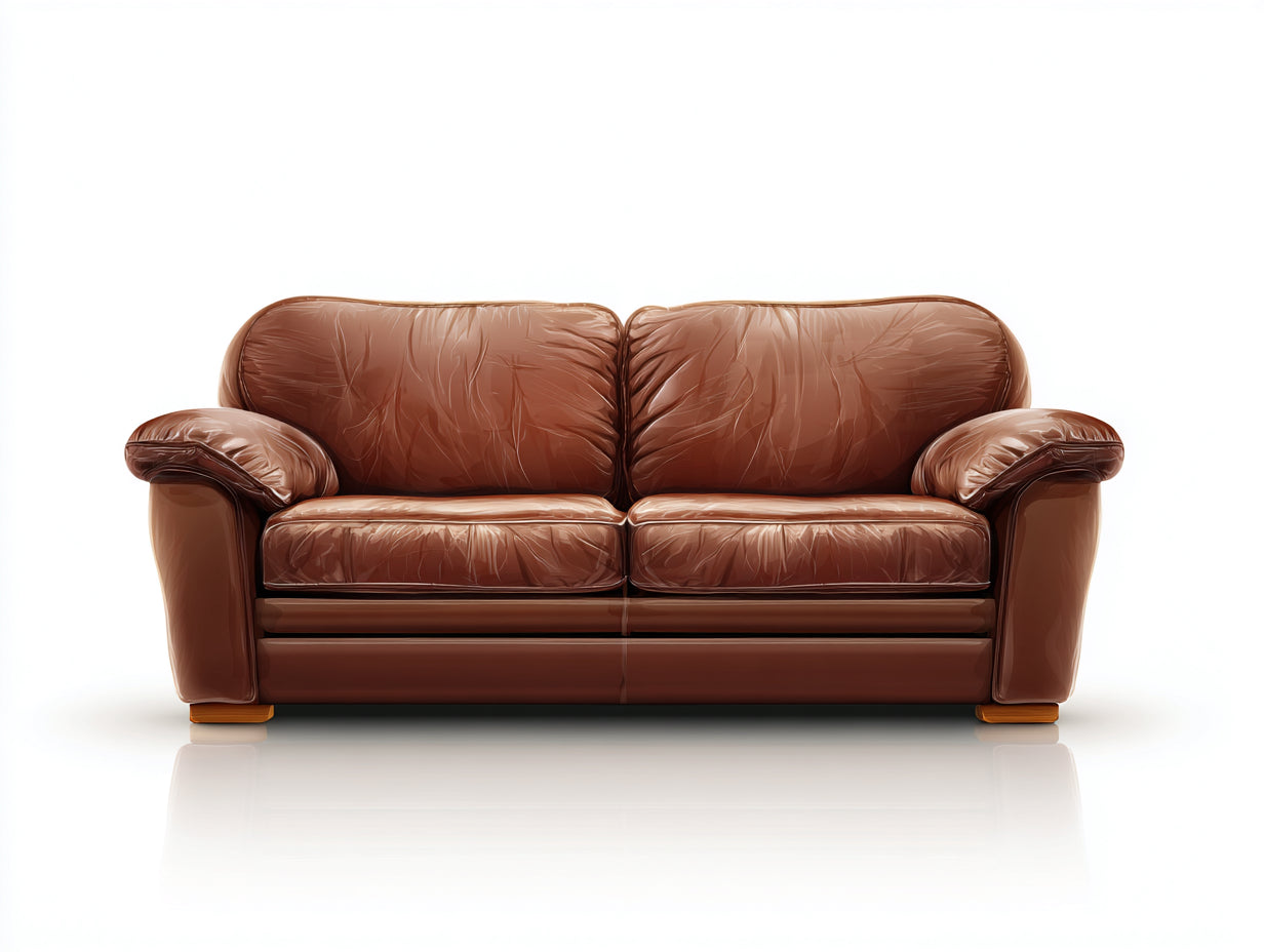 Canapé 2 places en simili cuir 160x85x83 cm - brun chaud - style classique - pour salon