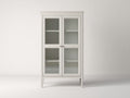 Vitrine en bois et verre 96x40x170 cm - blanc cassé - style classique - pour cuisine