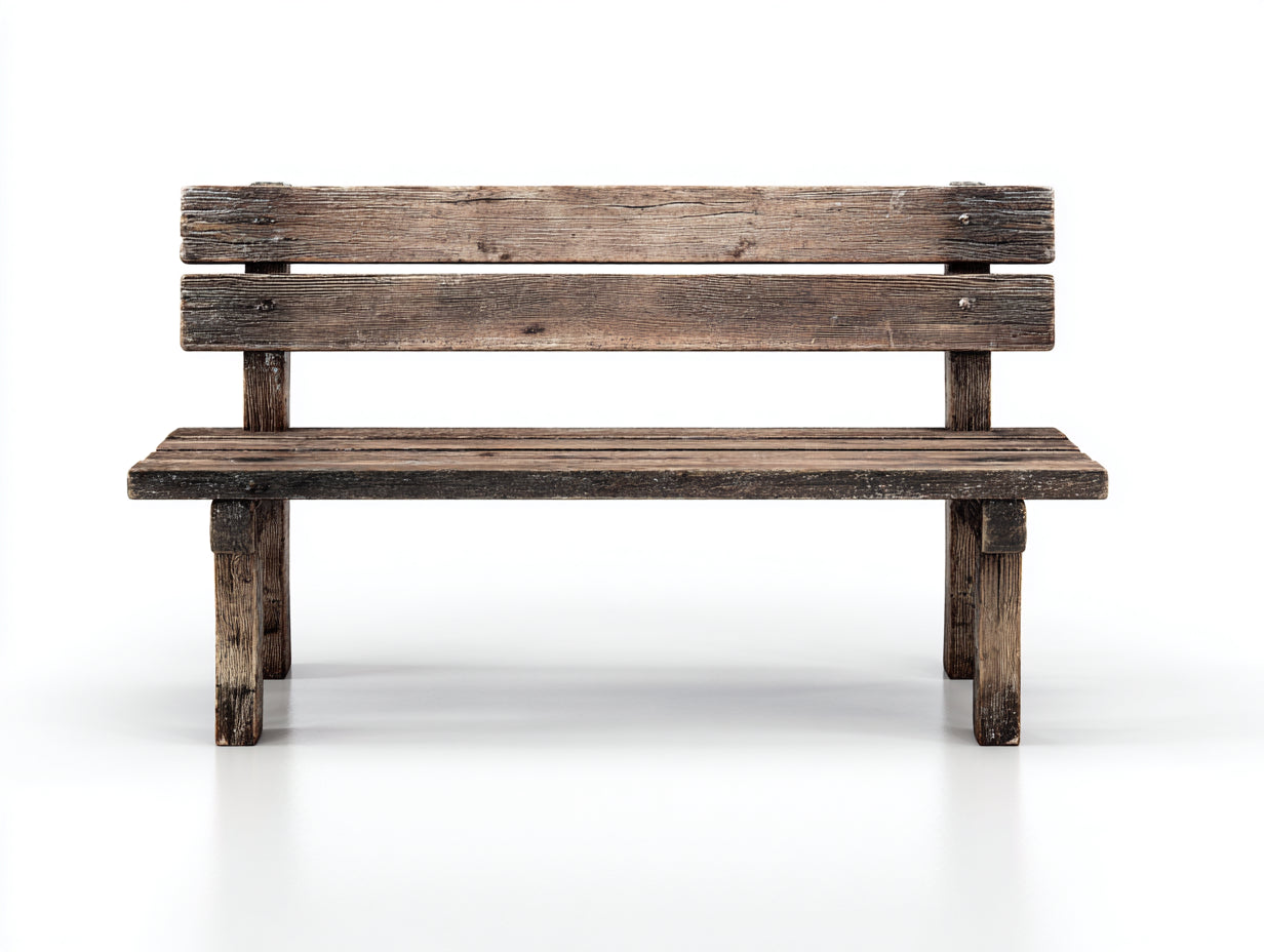 Banc de jardin en bois avec dossier 150x40x78 cm - bois vieilli - pour jardin - style rustique