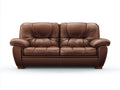 Canapé 2 places en cuir 165x88x86 cm - brun - style classique - pour salon
