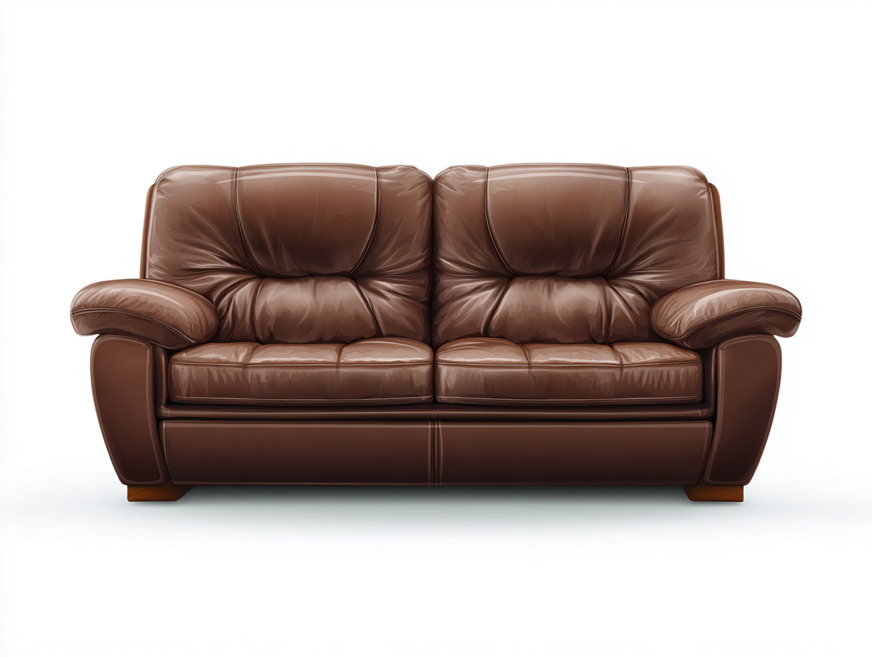 Canapé 2 places en cuir 165x88x86 cm - brun - style classique - pour salon