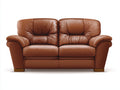 Canapé 2 places en simili cuir 164x88x86 cm - brun caramel - style classique - pour salon