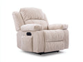 Fauteuil relax en tissu côtelé 92x88x102 cm - beige clair - pour salon - style cosy avec fonction inclinable