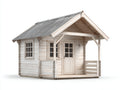 Abri de jardin en bois 290x215x235 cm - bois naturel-gris - rangement extérieur - avec auvent- pour jardin