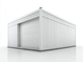 Abri de jardin en métal 360x260x230 cm - blanc - rangement extérieur - porte enroulable- pour jardin