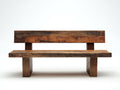 Banc de jardin en bois 155x43x77 cm - brun naturel - style rustique - pour jardin