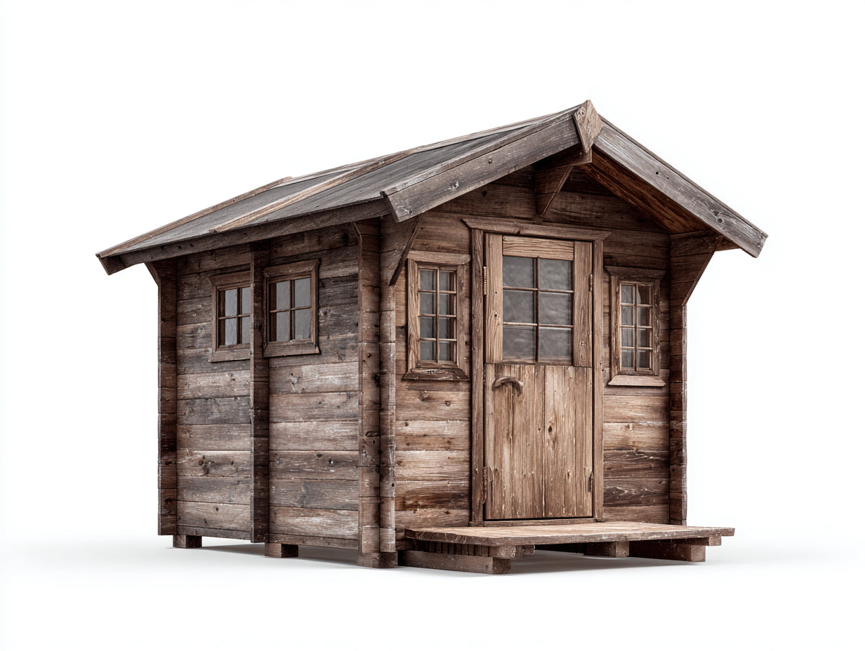 Abri de jardin en bois 245x205x225 cm - brun - rangement extérieur - style rustique- pour jardin