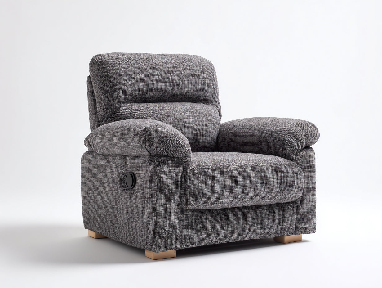 Fauteuil relax en tissu polyester 94x88x102 cm - gris anthracite - design contemporain - pour salon