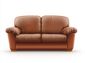 Canapé 2 places aspect cuir 162x87x85 cm - brun cognac - style classique - pour salon