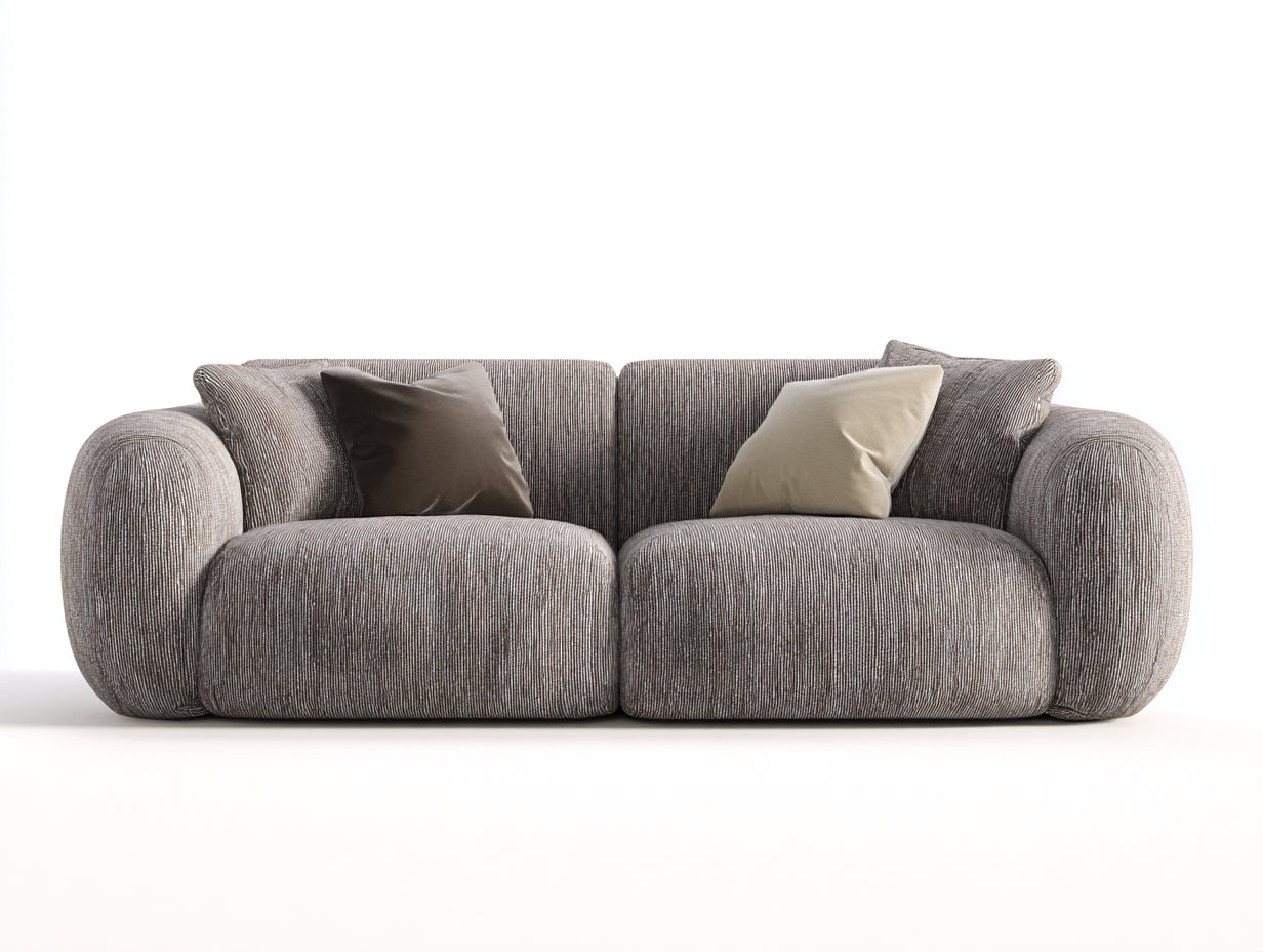 Canapé 2 places en tissu 172x92x78 cm - gris - pour salon - design moderne