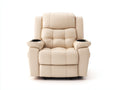 Fauteuil relax en simili cuir 100x94x108 cm - beige crème - design contemporain - pour salon