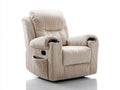 Fauteuil relax en tissu côtelé 91x87x102 cm - beige clair - pour salon - style cosy avec fonction inclinable